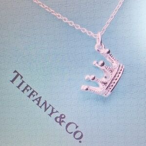 Tiffany & Co Silver Crown Pendant Necklace